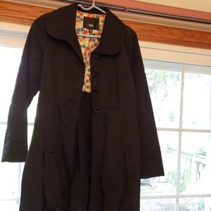 Knee length dressy jacket.